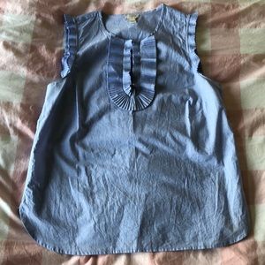 J Crew blue sleeveless ruffle top 8